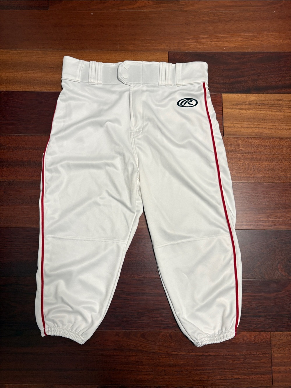 Never Worn Rawlings White Mens Baseball Pants with Red Piping